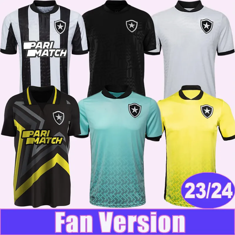 23 24 Botafogo Mens Soccer Jerseys SOARES MATHEUS BABI BERNARDO O.SAUER Home Black Away GK 3rd Aad 4th Football Shirt Short Sleeve Adult