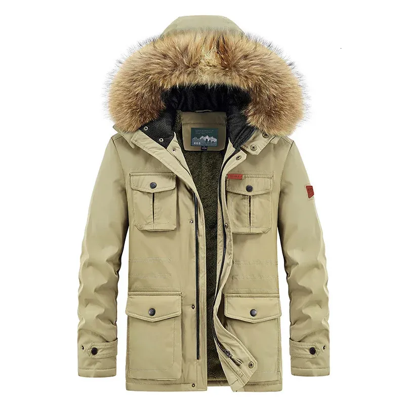 Giacche da uomo invernali taglie forti Parka lunghi casual addensato in pile cappotti con cappuccio giacca a vento da esterno antivento caldo capispalla 8XL 231208