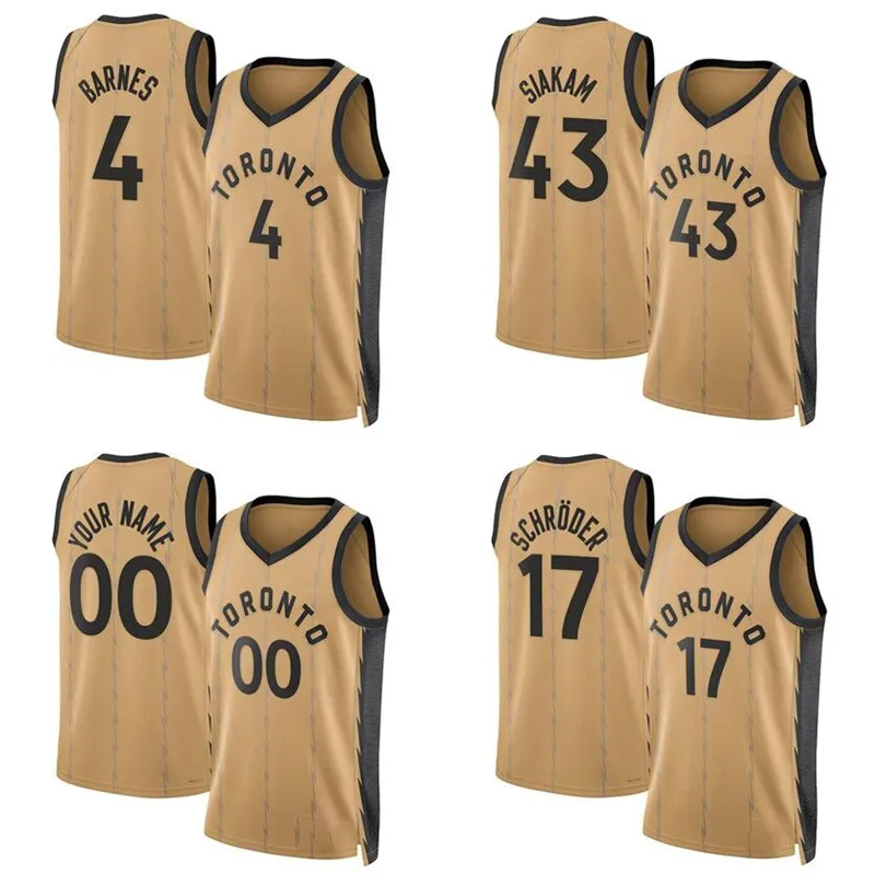 Maillot de basket-ball Pascal Siakam Scottie Barnes Dennis Schroder Toronto''Raptors''2023-24 bleu Hommes Jeunes Femmes S-XXL Maillot de ville de sport