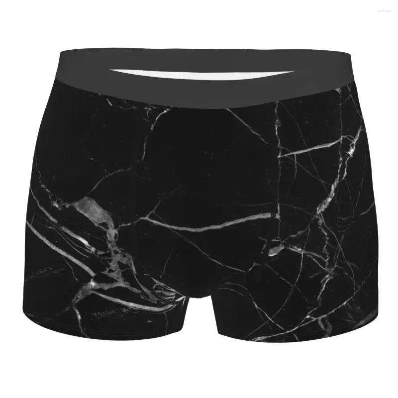 Calzoncillos Negro Hombres Boxer Calzoncillos Mármol Textura Arte Altamente Transpirable Calidad Superior Sexy Shorts Idea de Regalo