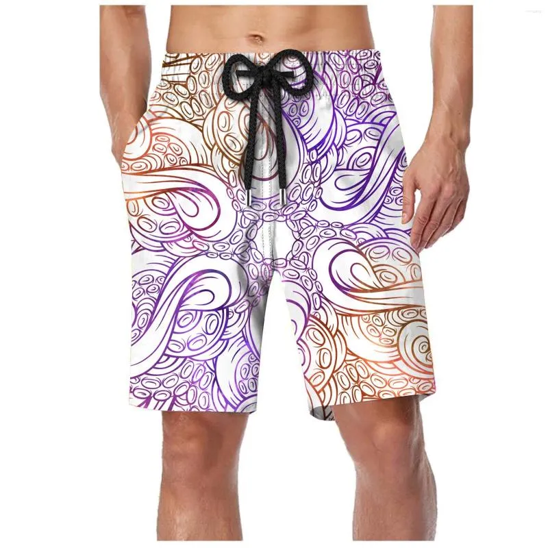 Men's Shorts Summer Beach Holiday Vantage Parrot Printed Pants Lace Up Pocket Trunks Funny Fitness Briefs Bottoms