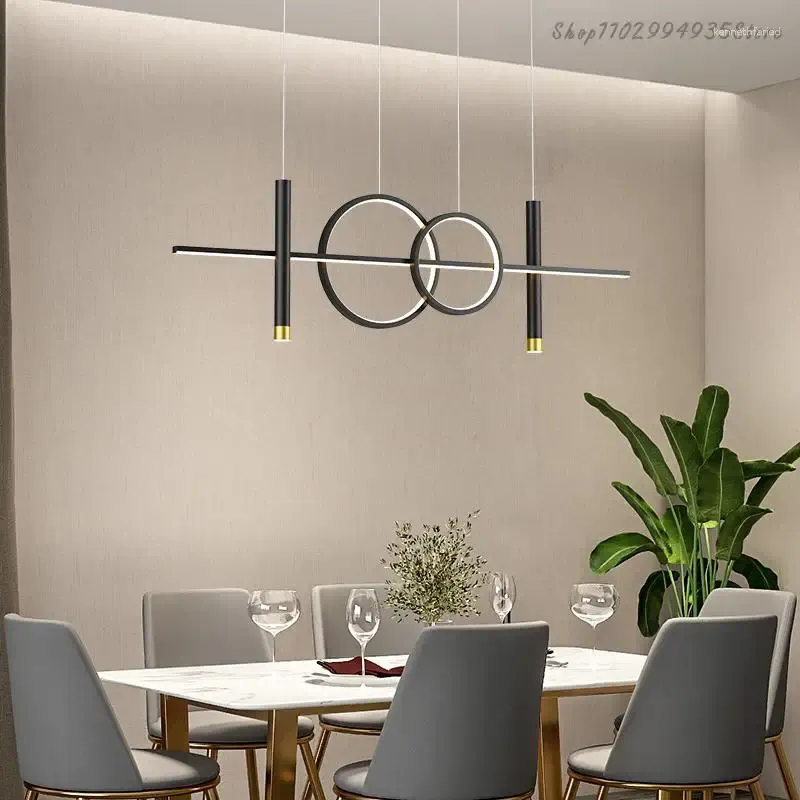 Lampes suspendues LED modernes lumières salon salle à manger cuisine lumière acrylique maison éclairage intérieur lustre luminaires dimmable