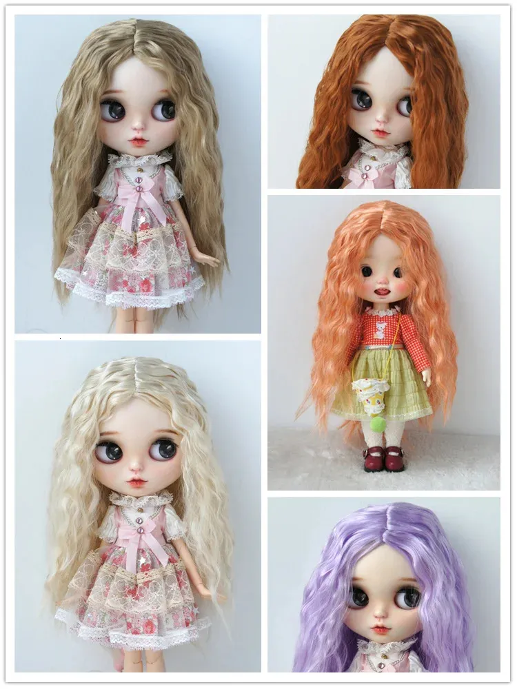 Doll Accessories JD706 All Sizes For Long Curly Doll Wig Soft Synthetic Mohair YOSD MSD SD Blythes Hair Wholesale BJD Wigs Doll Accessories 231208