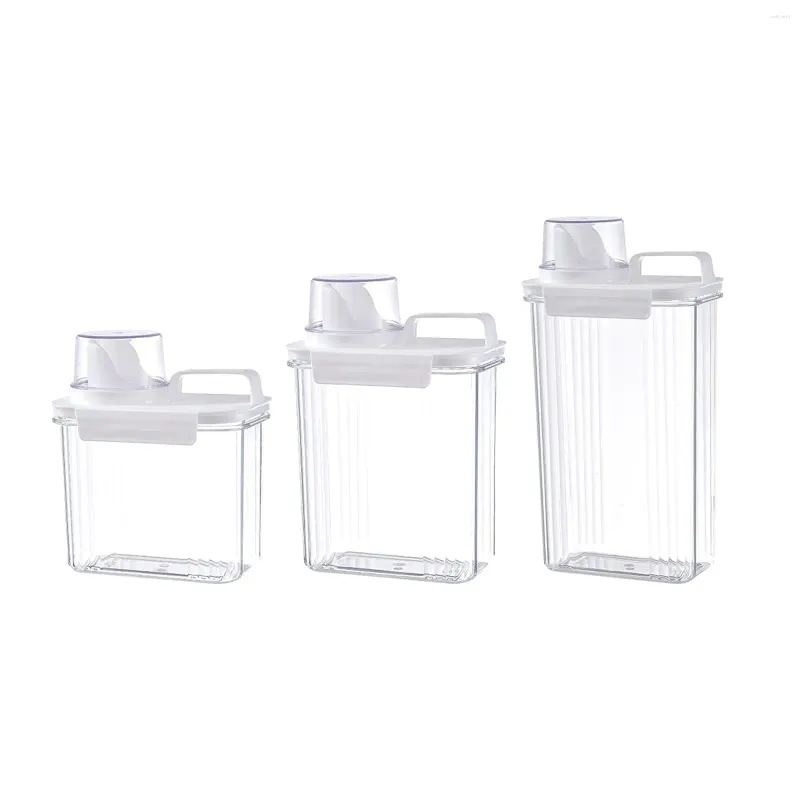 Set di accessori per il bagno Contenitori per polvere per bucato Dispenser di sapone liquido Scatola di immagazzinaggio ermetica con coperchio Contenitore domestico per cucina