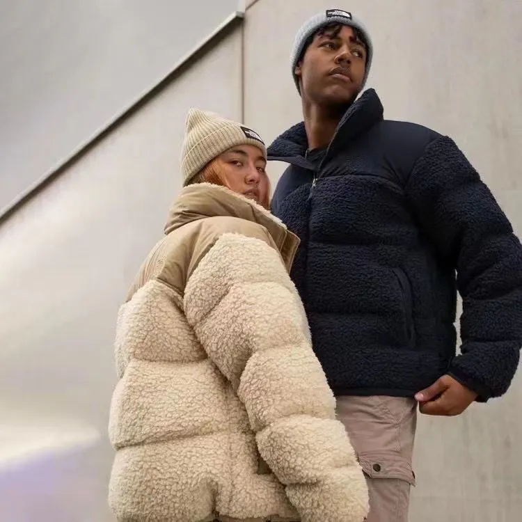 Nf jaqueta feminina de lã homem falso shearling casacos casacos de lã de cordeiro casaco de inverno parka casual plus size xxl