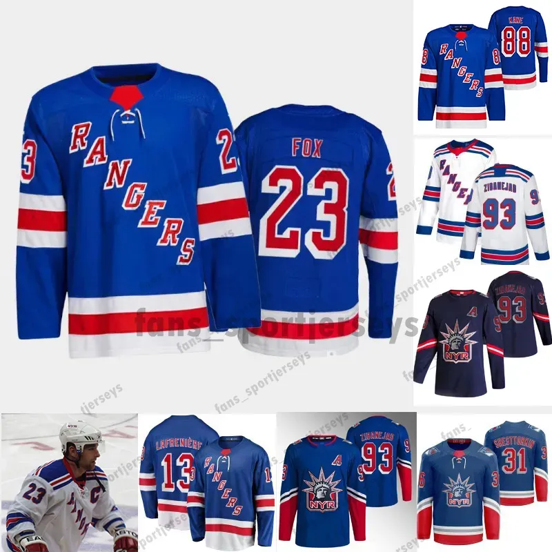 Igor 31 Shesterkin Reverse Retro Hockey Jersey Adam Fox Chris Drury Artemi Panarin Rangers Mika Zibanejad Chris Kreider Jacob Trouba Kaapo K