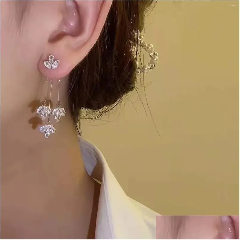 Dangle Chandelier Earrings Fashion Zircon Tassel Trend Unique Design Elegant Delicate Light Luxury Women Jewelry Party Premium Gift Dr Otl6J