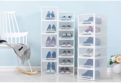 Stackable Transparent Plastic Shoe Storage Boxes ... From Therichstore ...