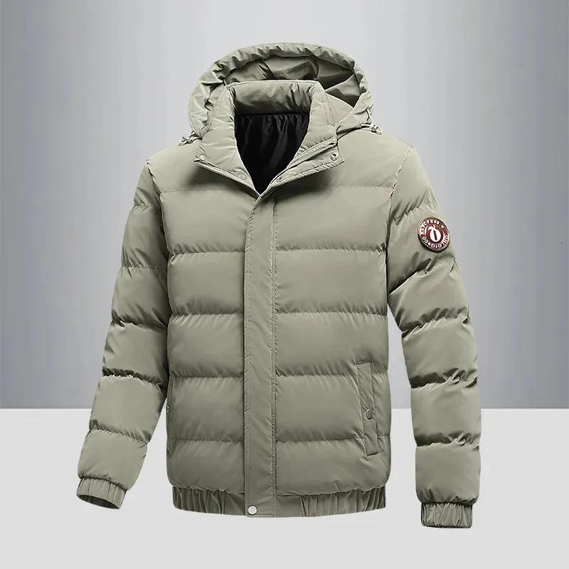 Herenjassen 2023 Winter Winddicht Warme Parka Dikker Effen Kleur Capuchon Reizen Camping Overjas Casual Y2K Mode Donsjack 231208