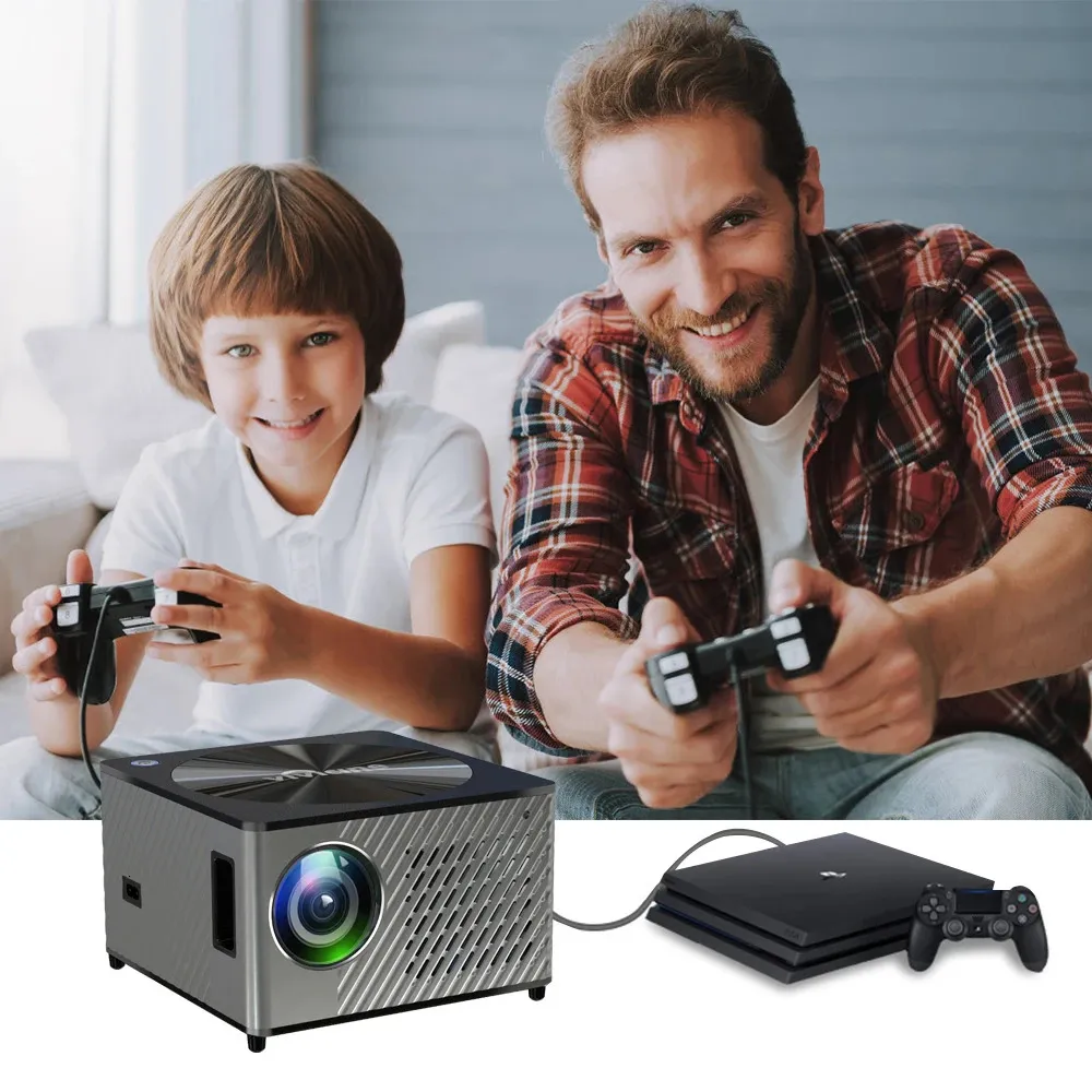 MINI projecteur Portable A30C Pro,télévision intelligente,batterie,WIFI,synchronisation  de jeu,téléphone,projecteur LED pour film 4k - Type A30C-Battery