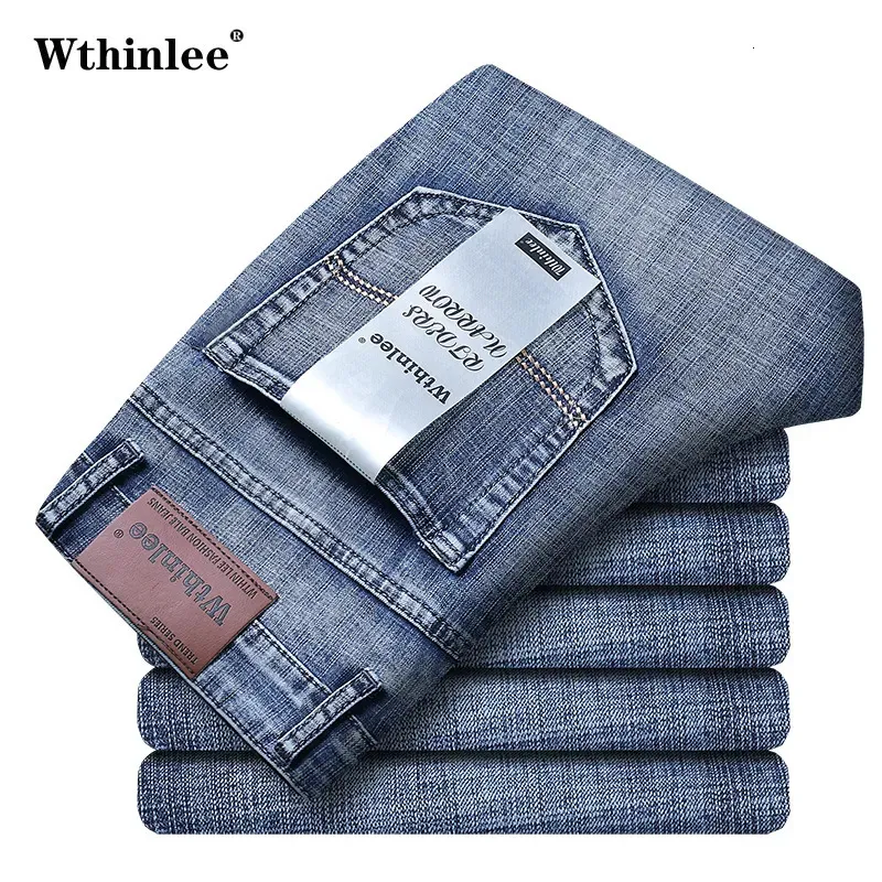 Mens Jeans Business Mens Jeans Casual Straight Stretch Fashion