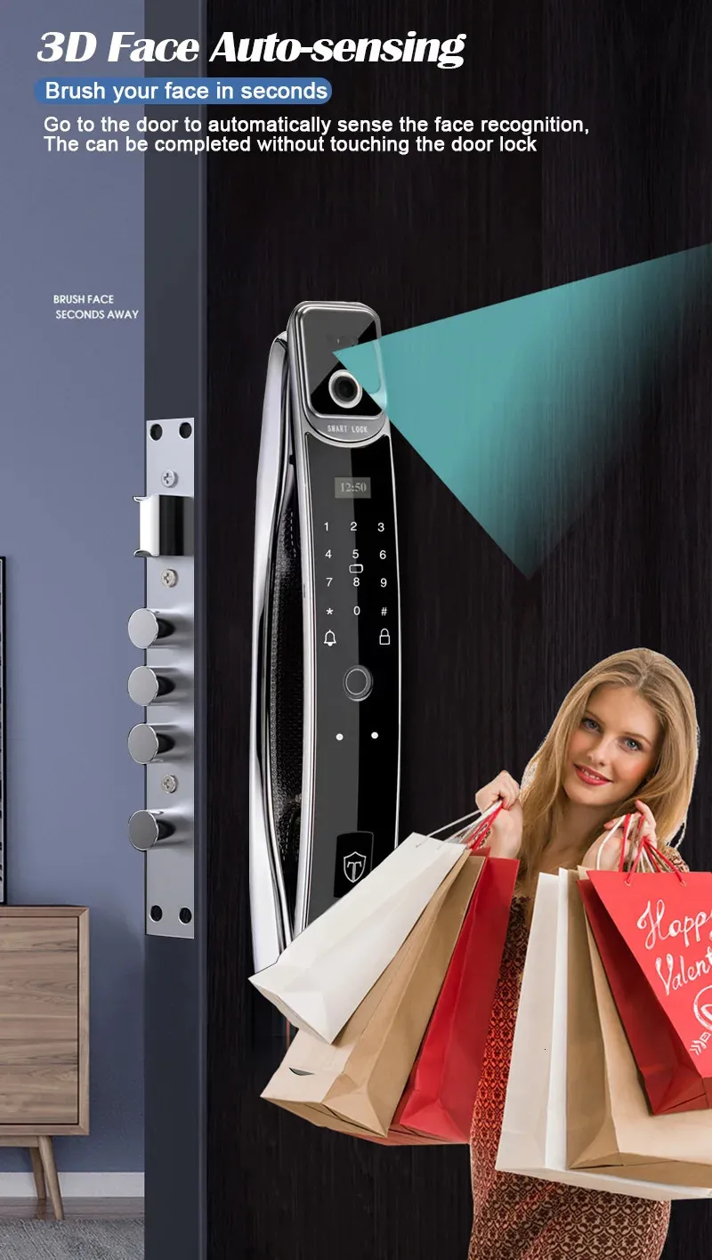 SmartLock 3D Face Intercom With Real Time Video Monitoring & Biometric ...