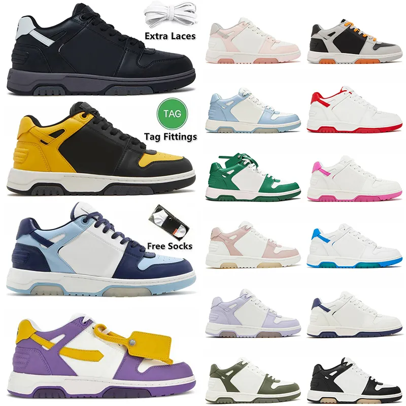 Ofis dışı yeni stil Ofis Spor Sneaker Tasarımcı Ayakkabı Siyah Beyaz Pembe Yeşil Oklar Motif Ooo Yürüyüş Erkekler Kadınlar Düşük Üstler Pandalar Buzağı Deri Tenis Platformu Eğitmenleri