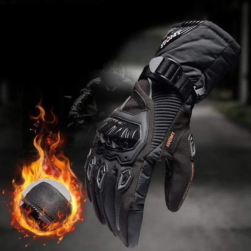 Fünf-Finger-Handschuhe SUOMY Motorradhandschuhe 100 % wasserdicht winddicht Winter warm Guantes Moto Luvas Touchscreen Motosiklet Eldiveni Protective 231207