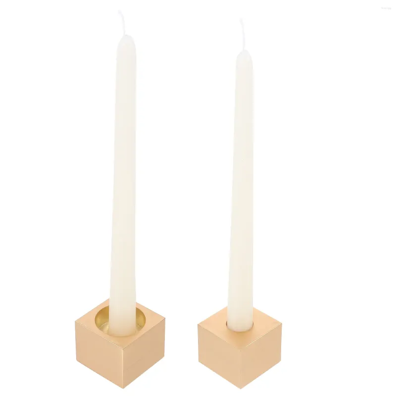 Candle Holders 1 Set Candlestick Holder With Candles Metal Retro Taper Sticks Table Decoration