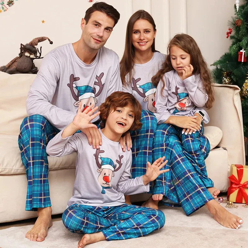 Famille Correspondant Tenues Pyjamas De Noel Ensemble Cerf Imprime 2024 Look De Noel Meme Adulte Enfants Mere Et Fille Vetements De Chien 231207 Du 7 18 DHgate