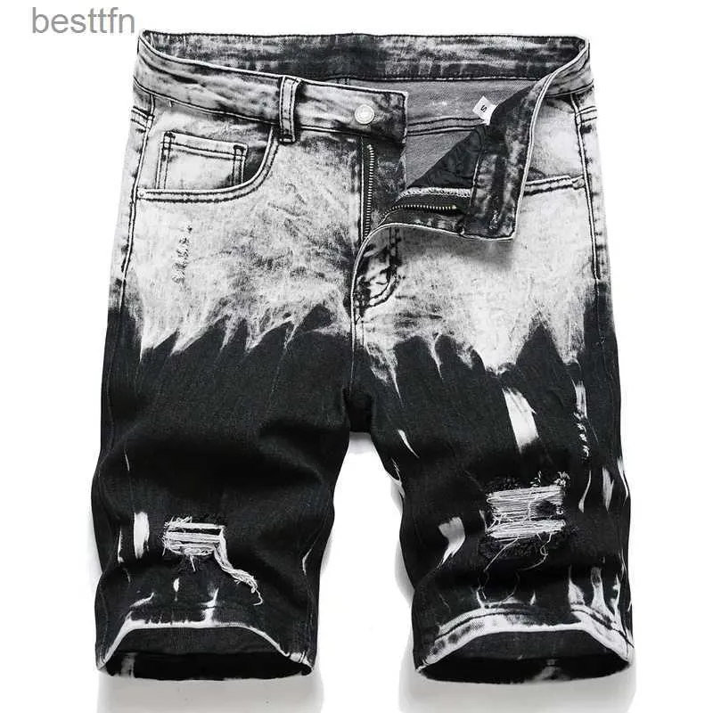 Men's Jeans Summer New Slim Stretch Men Short Jeans Fashionable Retro Do Design Denim Shorts Streetwear 98% Cotton Cargo ShortsL231208