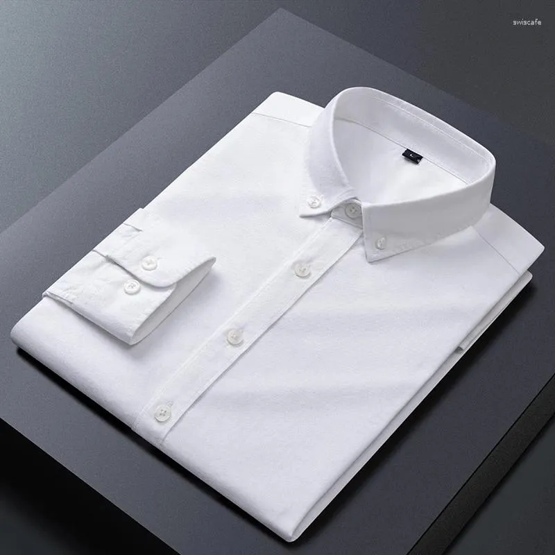 Erkekler Elbise Gömlek Tüm pamuklu gömlek iş işleri yüksek dnd rahat klasik marka artı boyutu üst uzun kollu beyaz