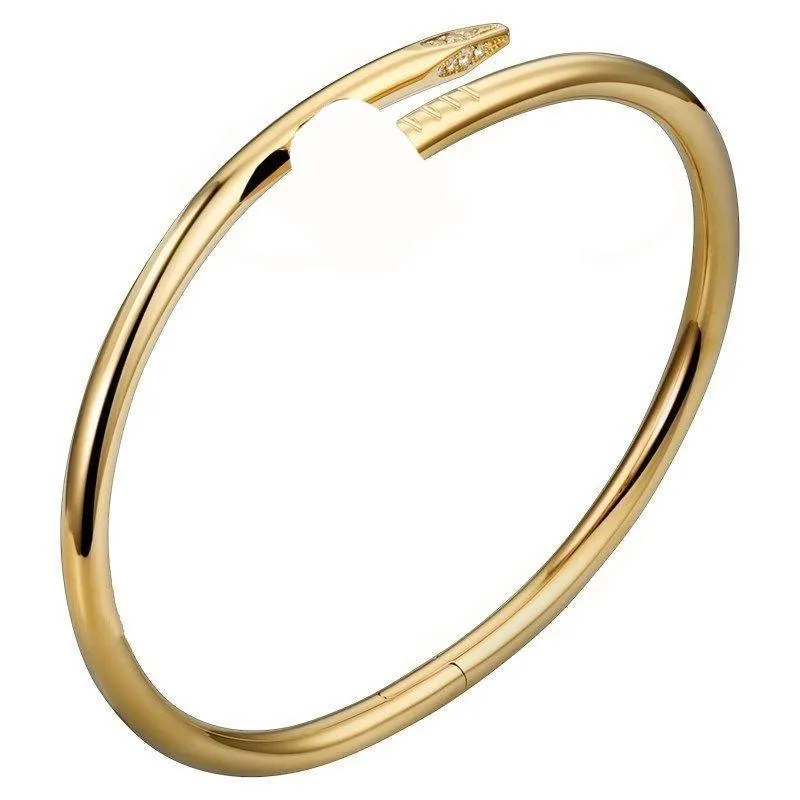 Love Gold Bracelet nail bracelet Designer Bangles for Women Mens Stainless Steel Alloy Armband18K Plated Gold Silver Rose Jewelry Diamo Uael
