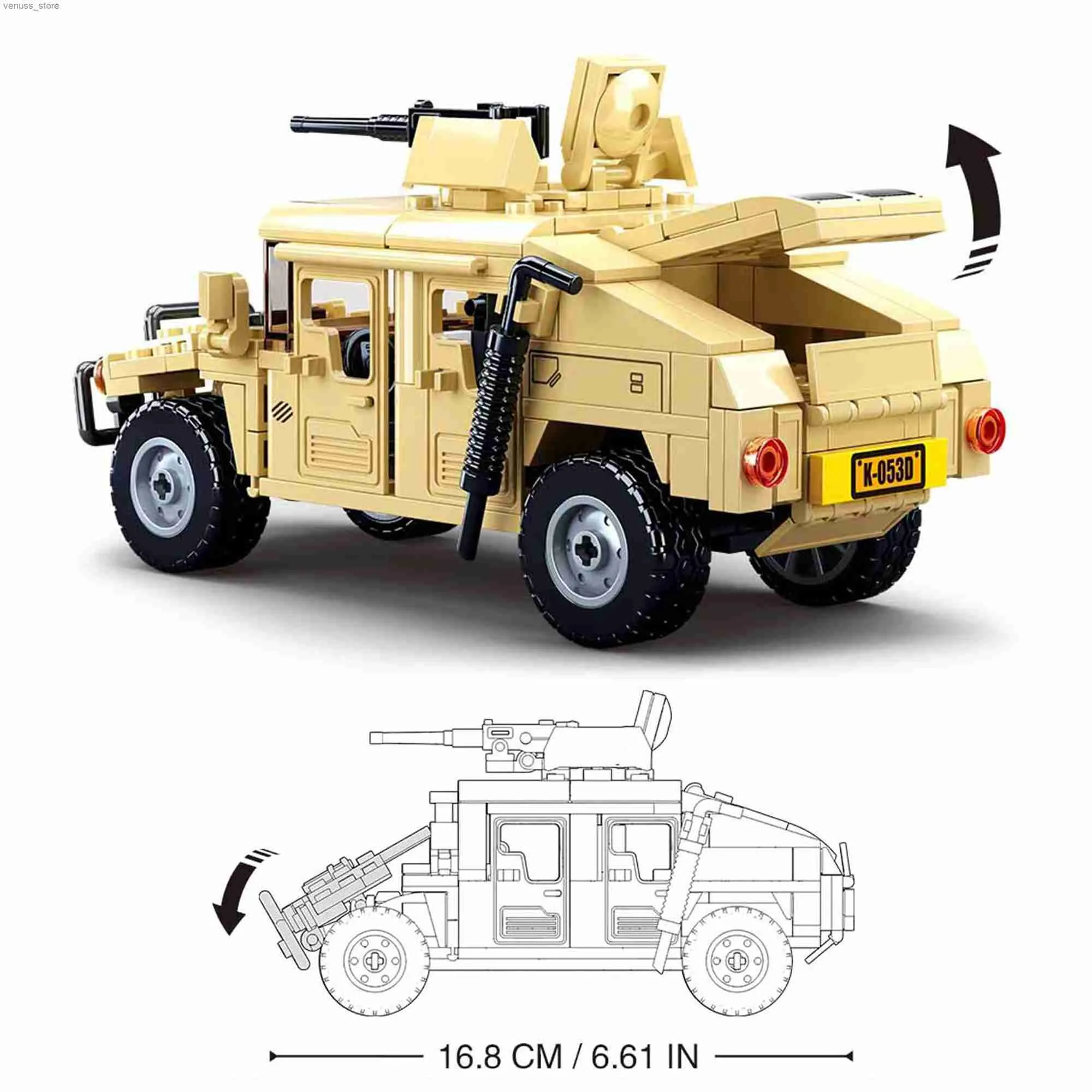 Blocks Military Vehicles Hummer AH64 US Army Marines SWAT Special forces Soldier Weapon Model Building Blocks Brick Children Kids Toys R231208