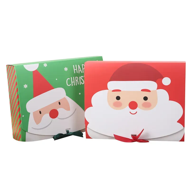 Stor julklapp Box Paper Santa Claus Snowman Star Candy Cookie Christmas Ribbon Pack Boxes Lovely Party Decorations VT1758 LL