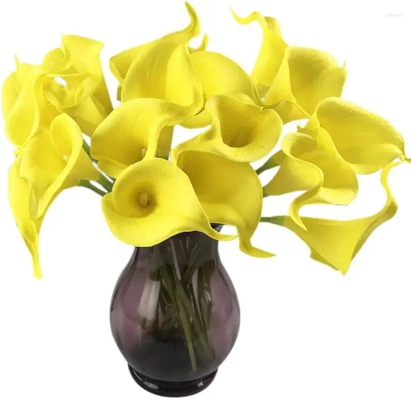 Fleurs décoratives 10 pièces artificielles Calla Lily bricolage Bouquet de mariage décoration de la maison