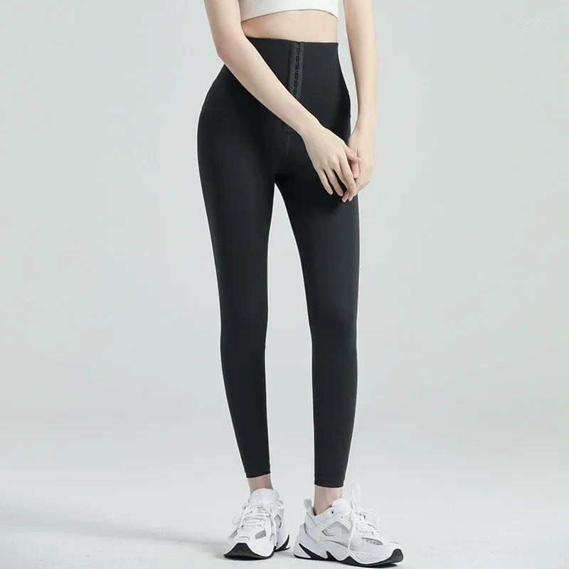 Активные брюки, двубортные леггинсы для йоги, утягивающие талию и живот, женские высокоэластичные спортивные леггинсы для фитнеса