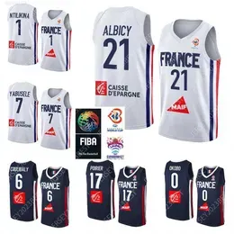 2023 FIBA French World Cup Basketball Jersey 0 elie Okobo 00 Sylvain Francisco 1 Frank Ntilikina 5 Nicolas Batum 7 Guerschon Yabusele 10 Evan Fournier