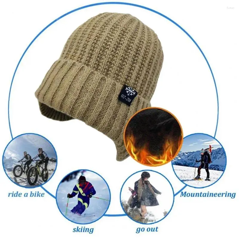 Berets pogoda termiczna kapelusz przytulny pluszowy zima z ochroną ucha antypoślizgowy