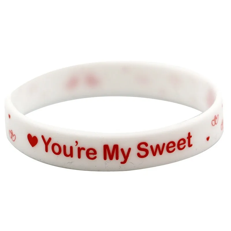 Valentine's Day Silicone Bracelet Rubber Bracelet Silicone Wristbands Heart Pink Loom Accessories