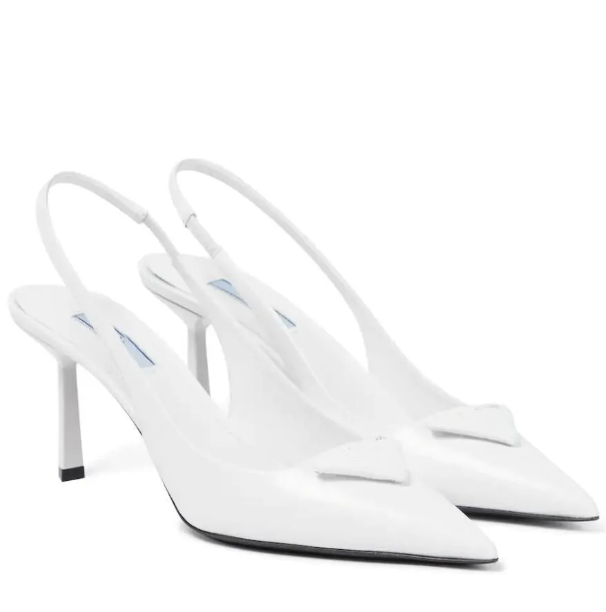 Elegant Brushed Leather Triangle Heel Sandals Perfect For Summer