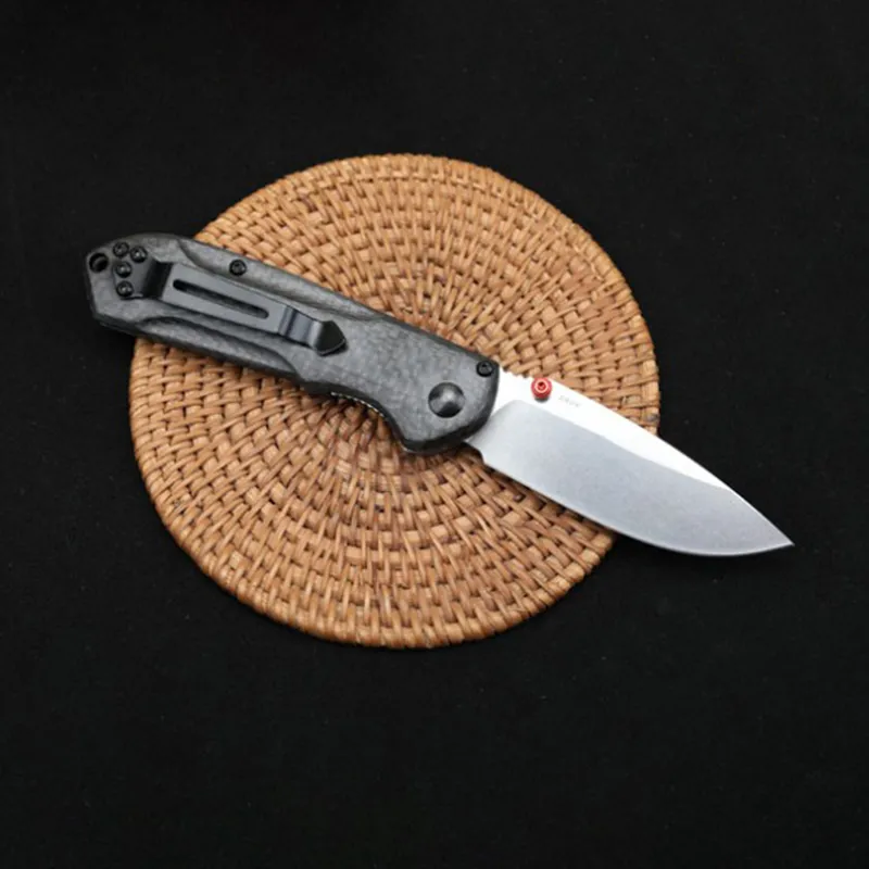 Camping BM 565 Folding Knife Carbon Fiber Handle Outdoor Hunting Survival Safety Defense Pocket Knives EDC Tool