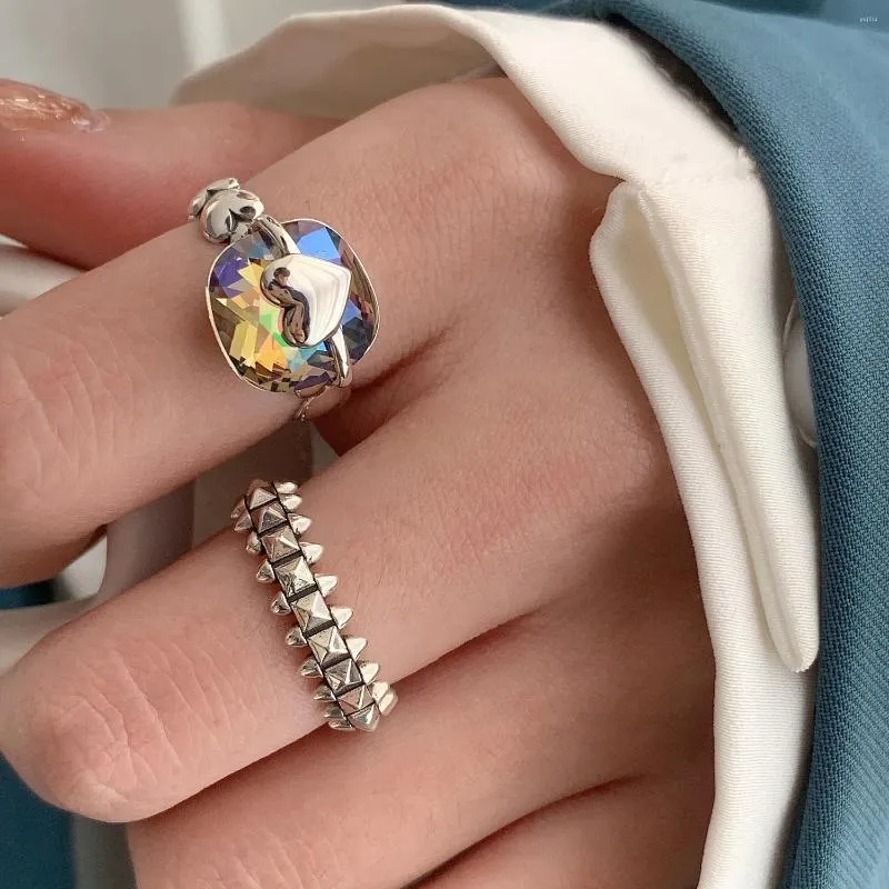 Anéis de cluster FashionGothic rebite ajustável para mulheres design masculino avançado anel festa jóias atacado