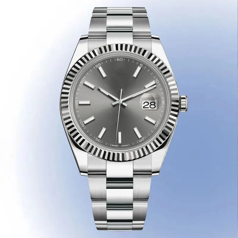 Mens Datejust 36mm 41mm 슈퍼 디자이너 시계 고품질 데이트 스테인리스 스틸 904L 클래식 사파이어 유리 자동 기계식 시계 청정 공장