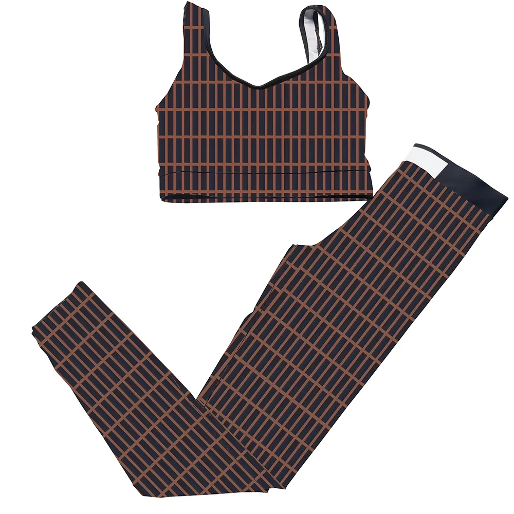 Carta impressão esporte outfit sem mangas acolchoado colete alta elástica calças de fitness feminino verão yoga colheita topo designer jogging roupas esportivas