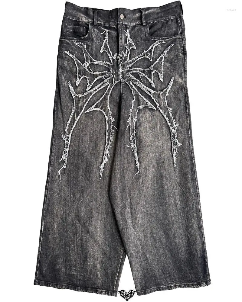 Jeans masculinos y2k calças vintage denim homens 2023 rua americana harajuku moda casual solta perna reta larga