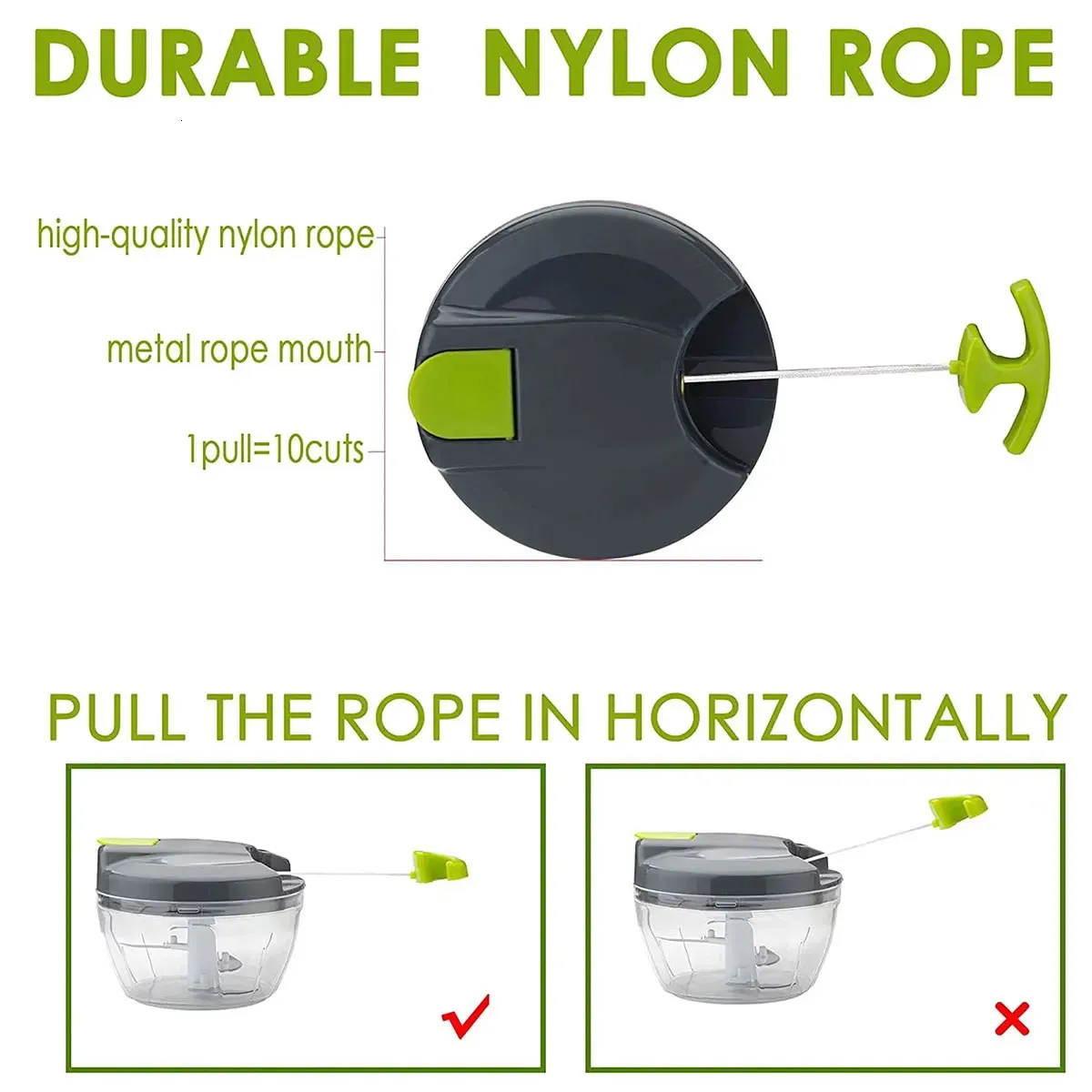 520ml Manual Fruit/Vegetable Chopper Portable Onion/Garlic/Ginger ...