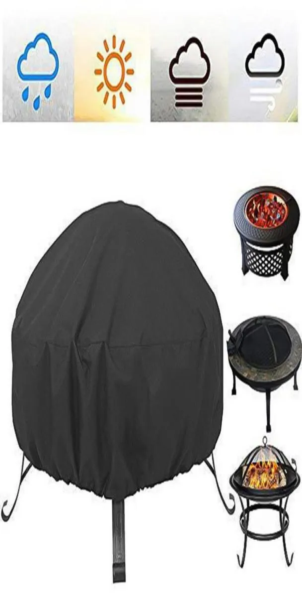 Outdoor Garden Yard Round Canopy Furniture Covers Waterproof Patio Fire Pit Cover UV Protector Grill BBQ Shelter Dust Cover T200618660949