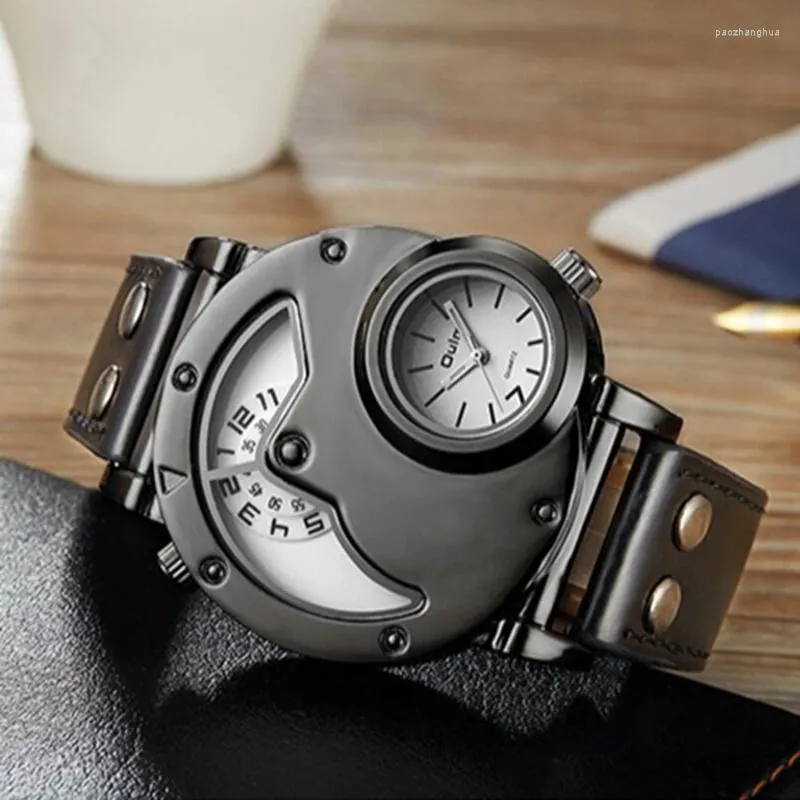 Mens Outdoor Digital Dual Movement Time Zone Quartz Watch 2024 Cadeau