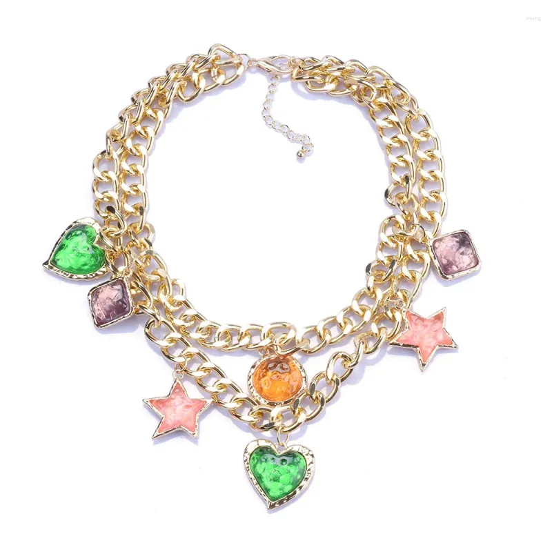 Collane con ciondolo Delicate campanelle colorate Collana con albero di Natale in cristallo per donna Uomo Moda Natale Clavicola Collier Gioielli regalo per feste