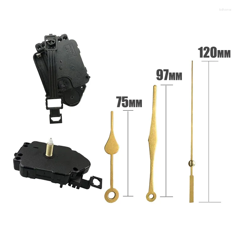 Klockor Tillbehör 10Set Mute Pendulum Clock Repair Movement Gold Hands For Diy Silent Hanging Wall Mechanism Interior Parts