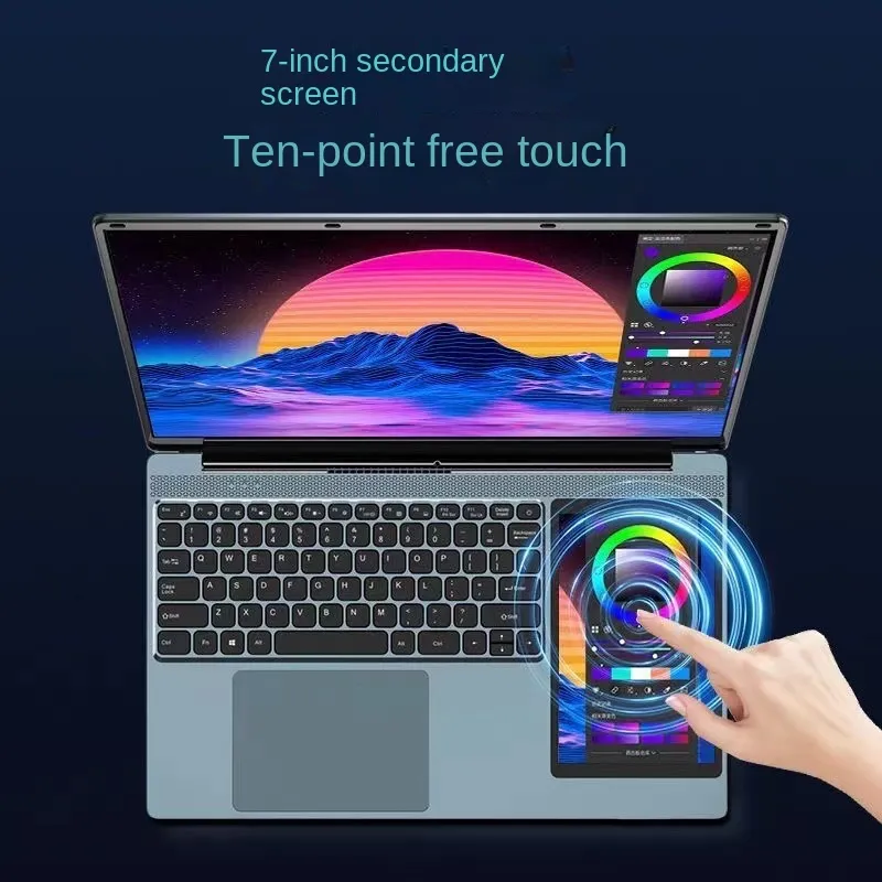 Mały 7-calowy podwójny laptop Ultra-cienki biuro biznesowe Klasa online Wytwórzanie Essential Artefact Lekkie HD High-End