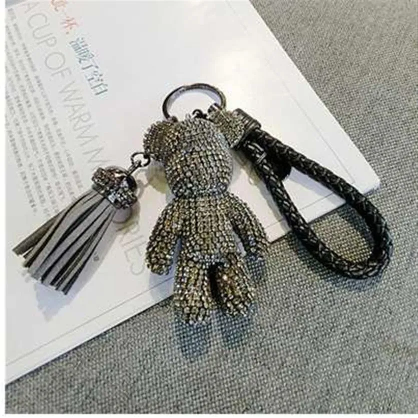 CX-Shirling Cute Bling Full CZ Rhinestones Animal Keychain Car Key Chain Ring Pendant For Bag Charm Gifts196s
