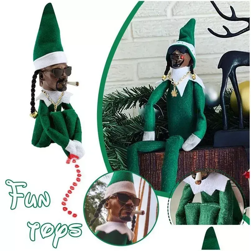 Snoop på en böja julälva docka spion böjd hem dekorati år present leksak