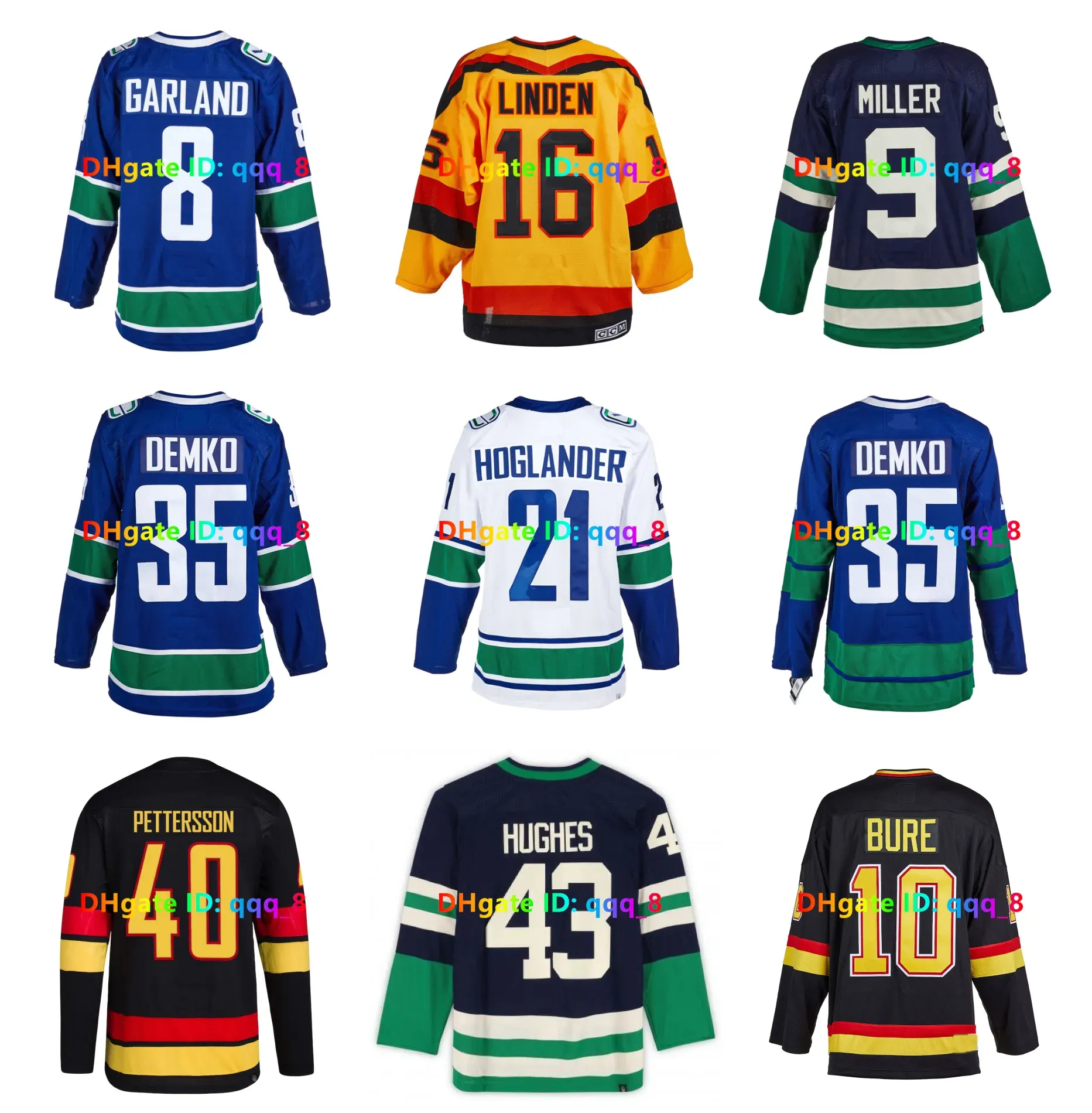 Quinn Hughes Elias Pettersson Canucks CCM Hockey Jersey Conor