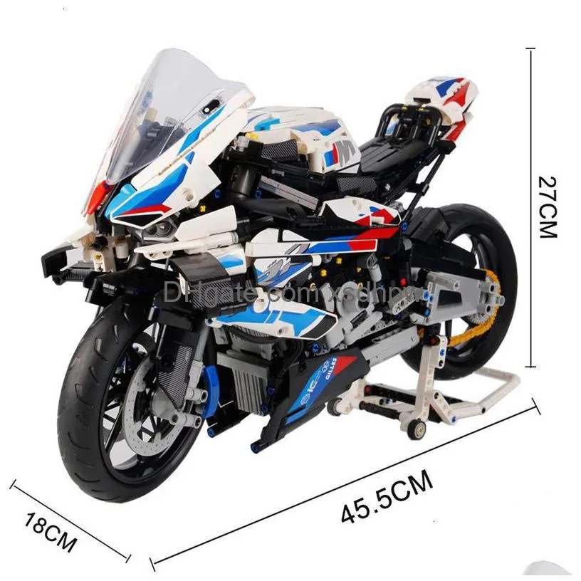 blocks 1920 pcs technical super speed m 1000rr motorcycle moc building block compatible 42130 motorbike model vehicle bricks toys gifts