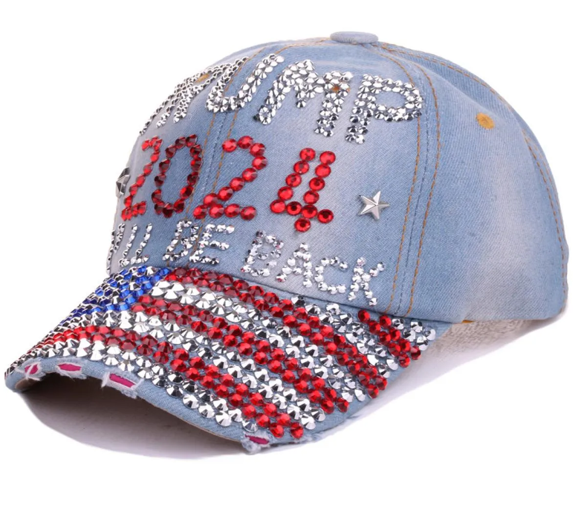 Trump baseballmössa för män kvinnor bomullssnabb hatt unisex strass bling amerika hip hop caps gorras casquette3014656