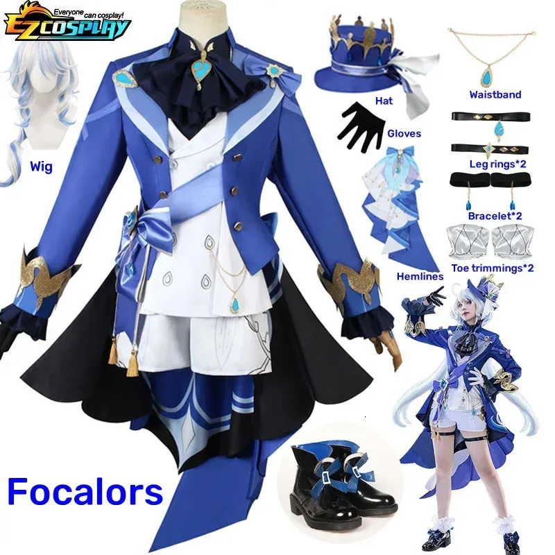 Anime Costumes Game Impact Furina Focalors Cosplay Costume Anime Full Set With Hat Fontaine Focalors Halloween Costumes for Women 231208