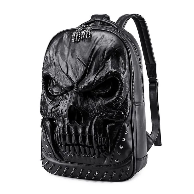 حقيبة ظهر عازلة هالوين مقاومة للماء تخصيص PU Leather Loptop Bookbag Teenager Outdoor Bag Hight Duty Rucksack313J