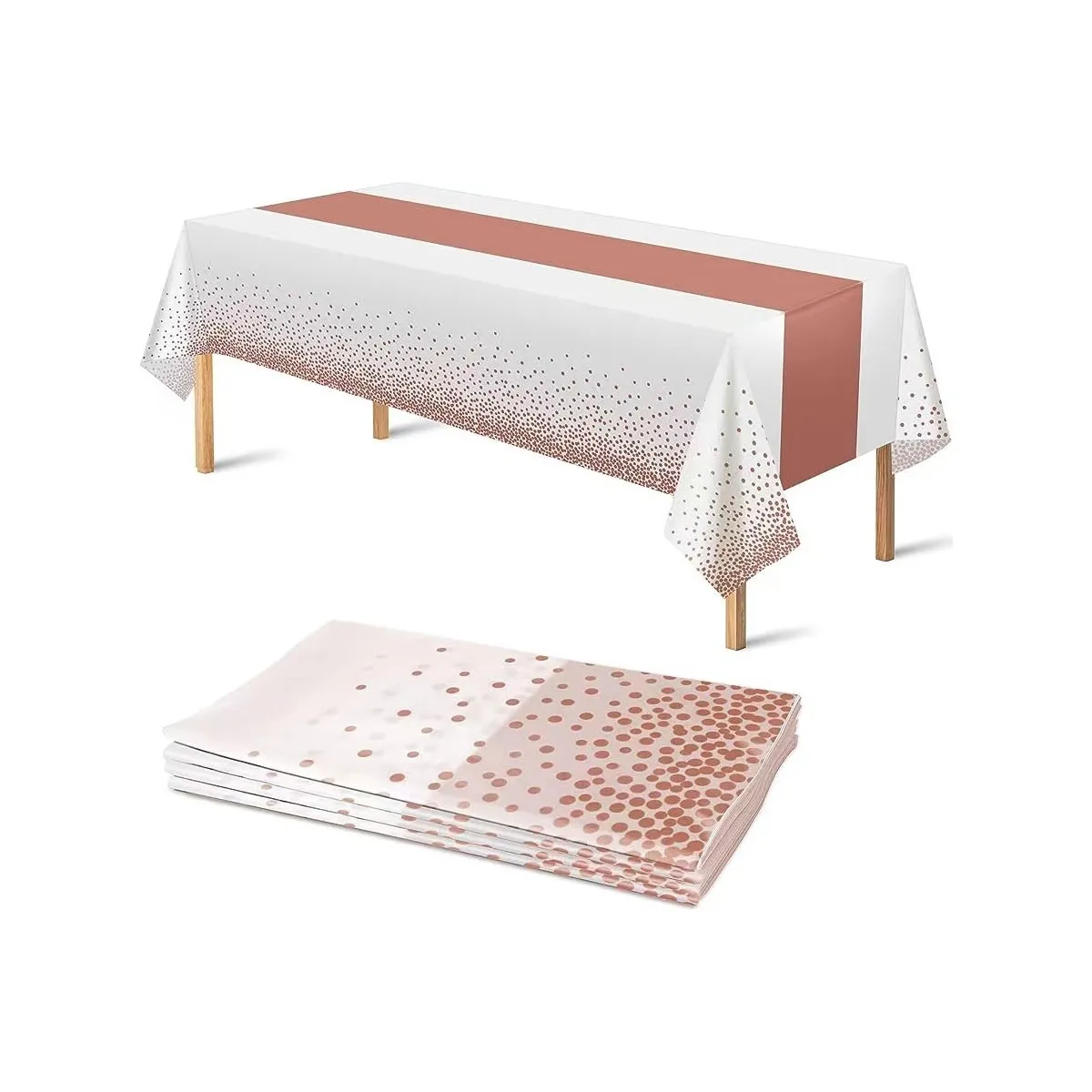 Nappe de table jetable à pois, 1 pièce, drapeau, nappe en plastique imperméable pe, décoration de table pour fête de vacances